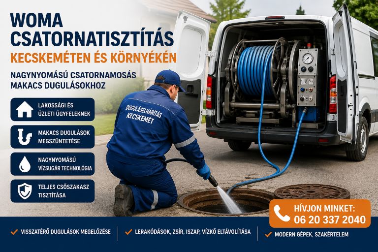 WOMA csatornatisztítás Kecskemét